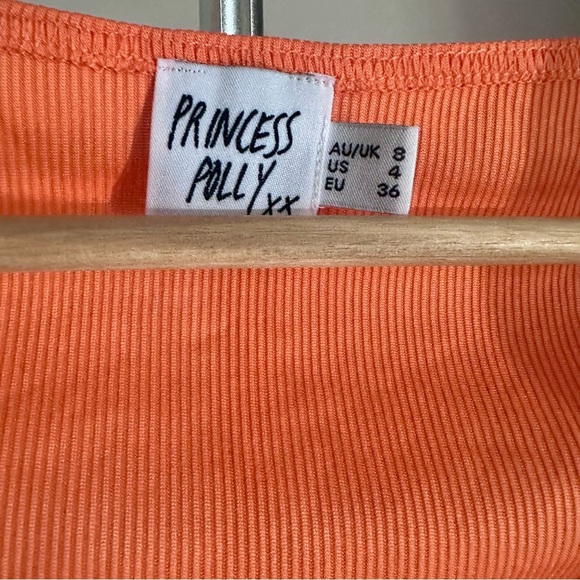 Princess Polly xx Orange Crop Top SZ 4 - Picture 5 of 7